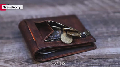 Smart Airtag Wallet – Slim Leather RFID Card Holder for Men