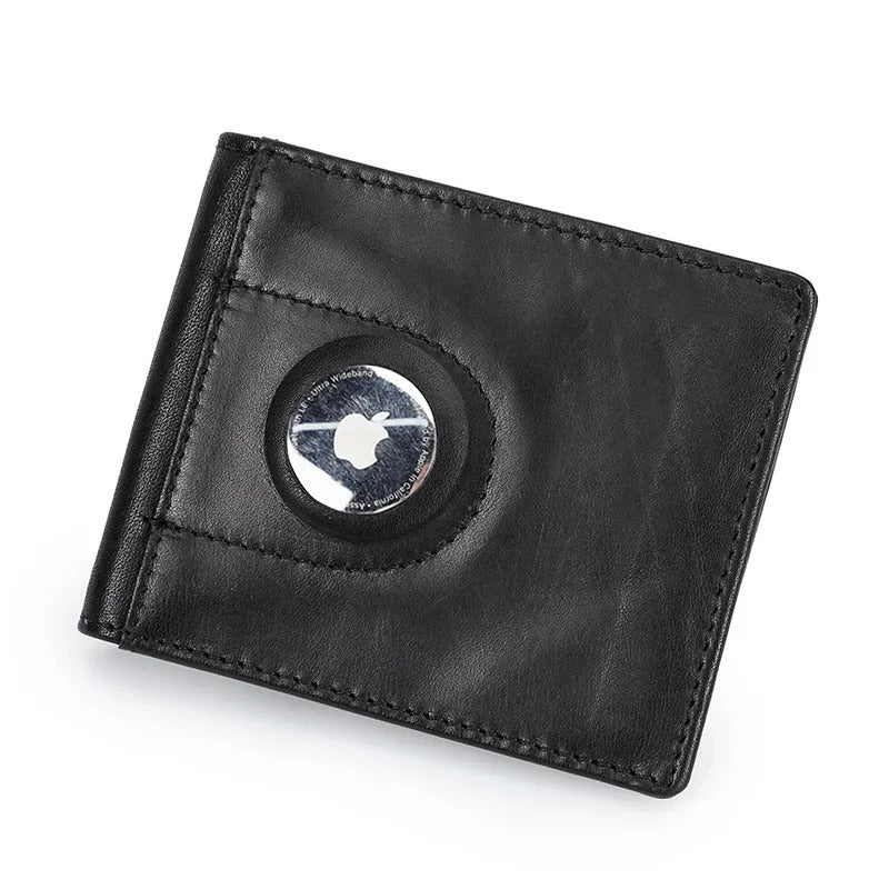 Smart Airtag Wallet – Slim Leather RFID Card Holder for Men