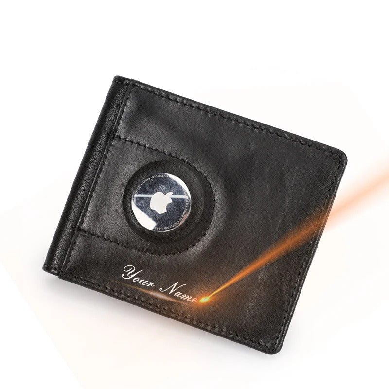 Smart Airtag Wallet – Slim Leather RFID Card Holder for Men